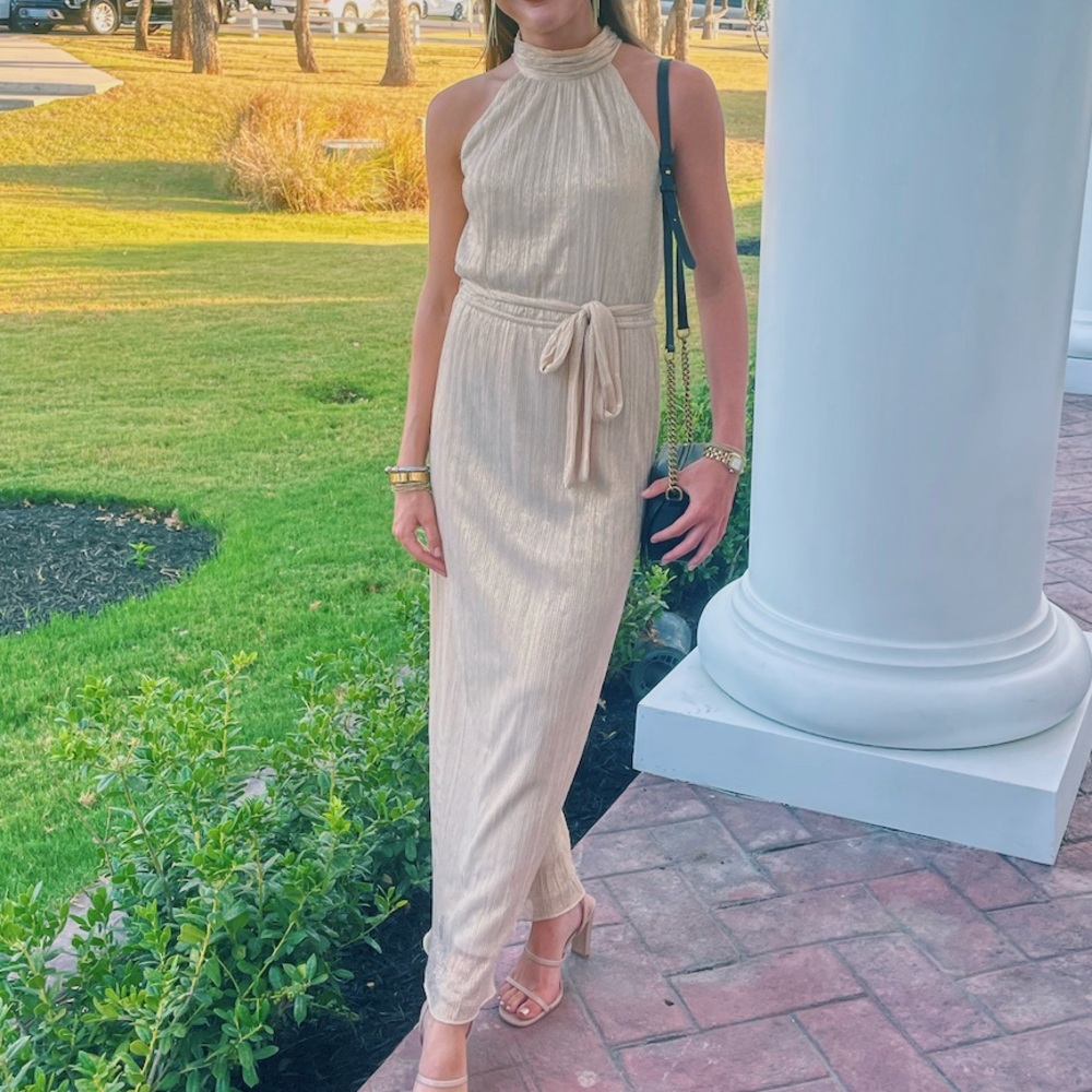 Taylor Glittering Gold Fabric dress